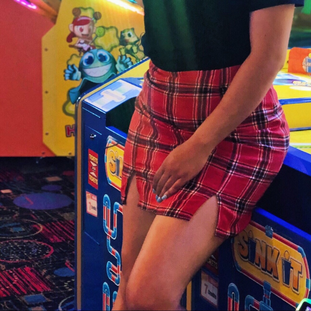 Plaid mini skirt